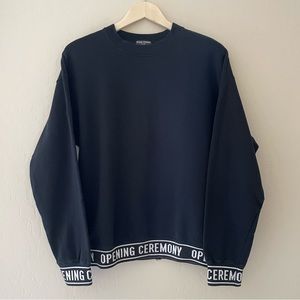 Opening Ceremony Black Logo Crew Neck Sweater Sweatshirt Small